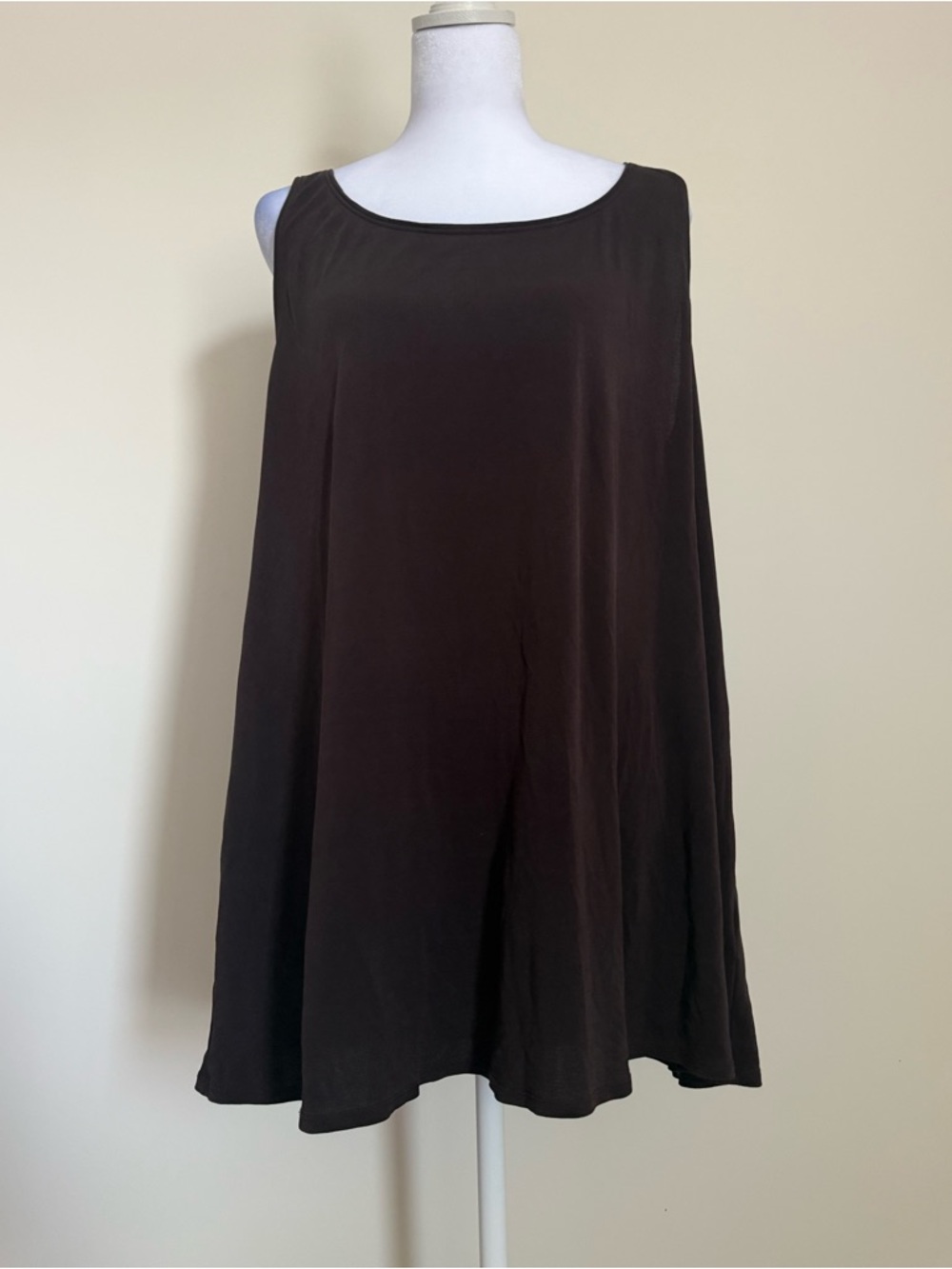 Eileen Fisher Brown 100% Silk Tank Top size XL